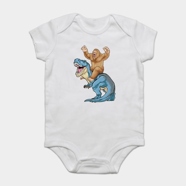 Bigfoot Riding Dinosaur Baby Bodysuit by GoshWow®